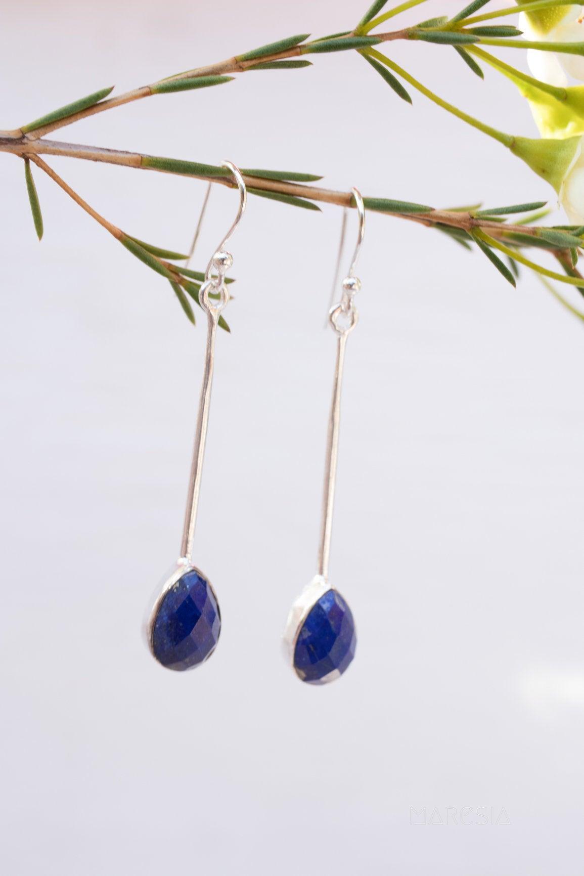 Lapis Lazuli Earrings ~ Sterling Silver 925 ~ ME136 - Maresia Jewelry