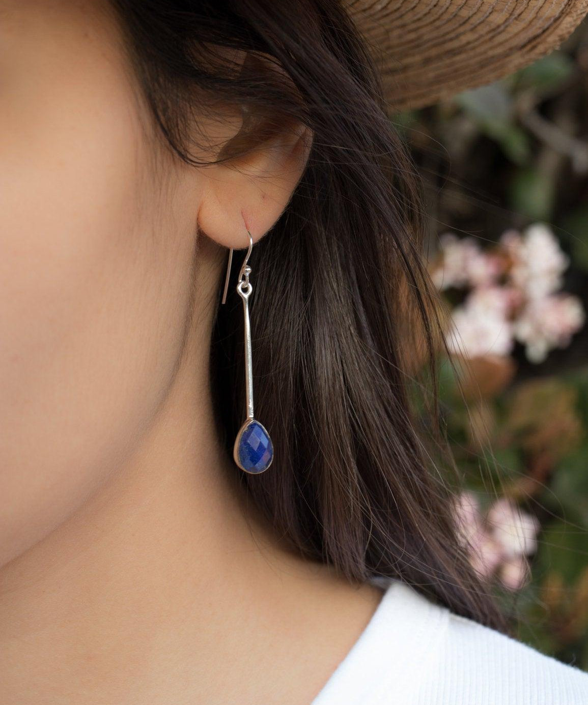 Lapis Lazuli Earrings ~ Sterling Silver 925 ~ ME136 - Maresia Jewelry