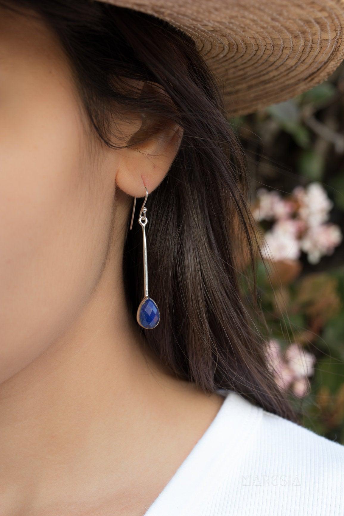 Lapis Lazuli Earrings ~ Sterling Silver 925 ~ ME136 - Maresia Jewelry