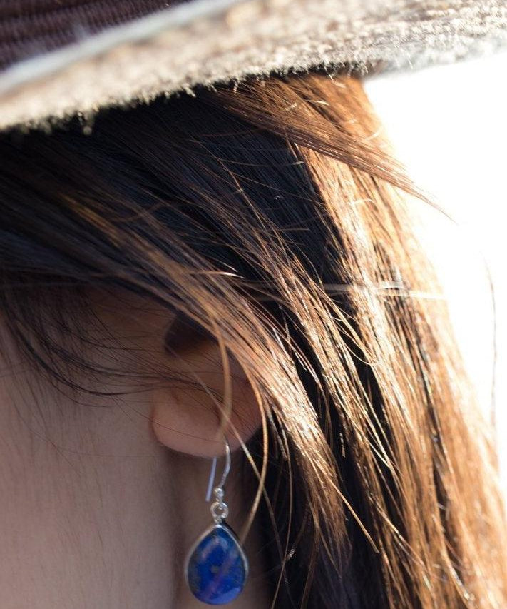 Lapis Lazuli Earrings ~ Sterling Silver 925  ~ ME141 - Maresia Jewelry
