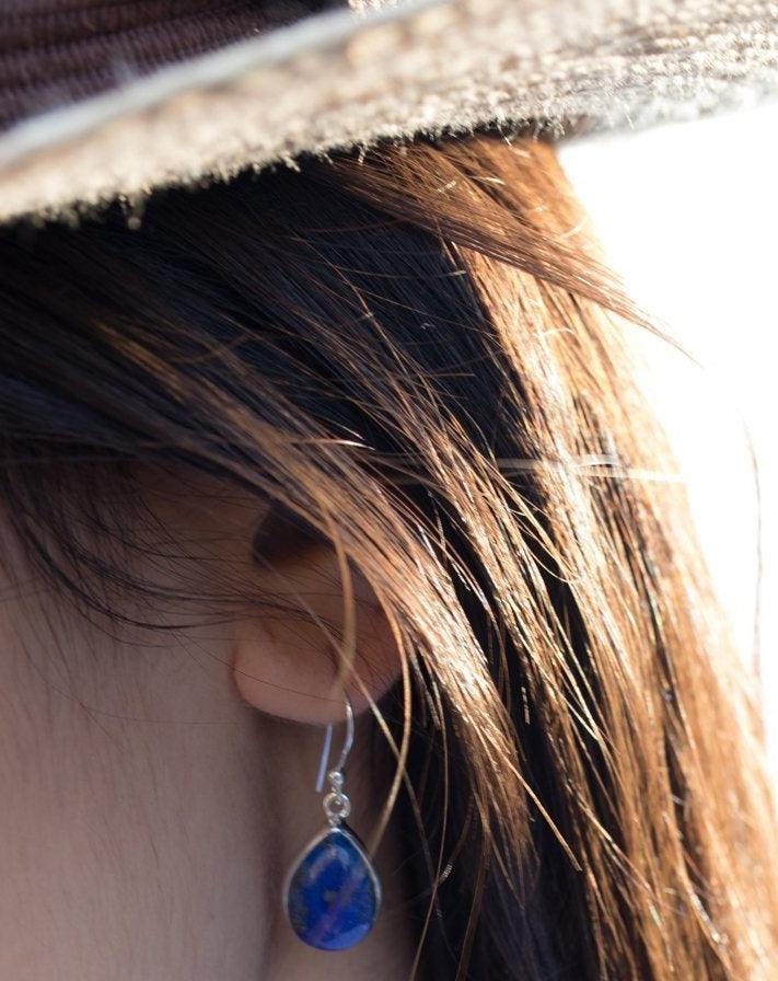 Lapis Lazuli Earrings ~ Sterling Silver 925  ~ ME141 - Maresia Jewelry