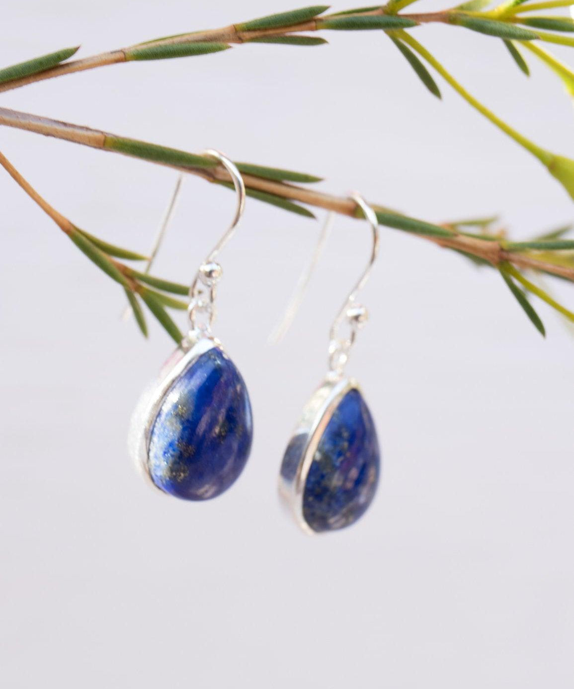 Lapis Lazuli Earrings ~ Sterling Silver 925  ~ ME141 - Maresia Jewelry