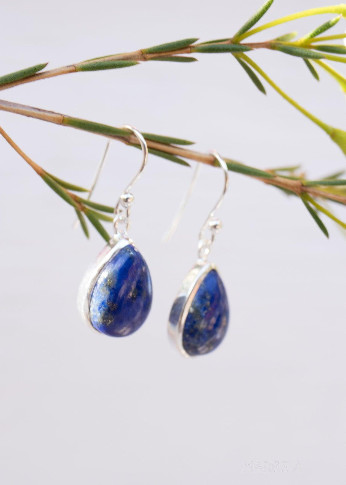 Lapis Lazuli Earrings ~ Sterling Silver 925  ~ ME141 - Maresia Jewelry
