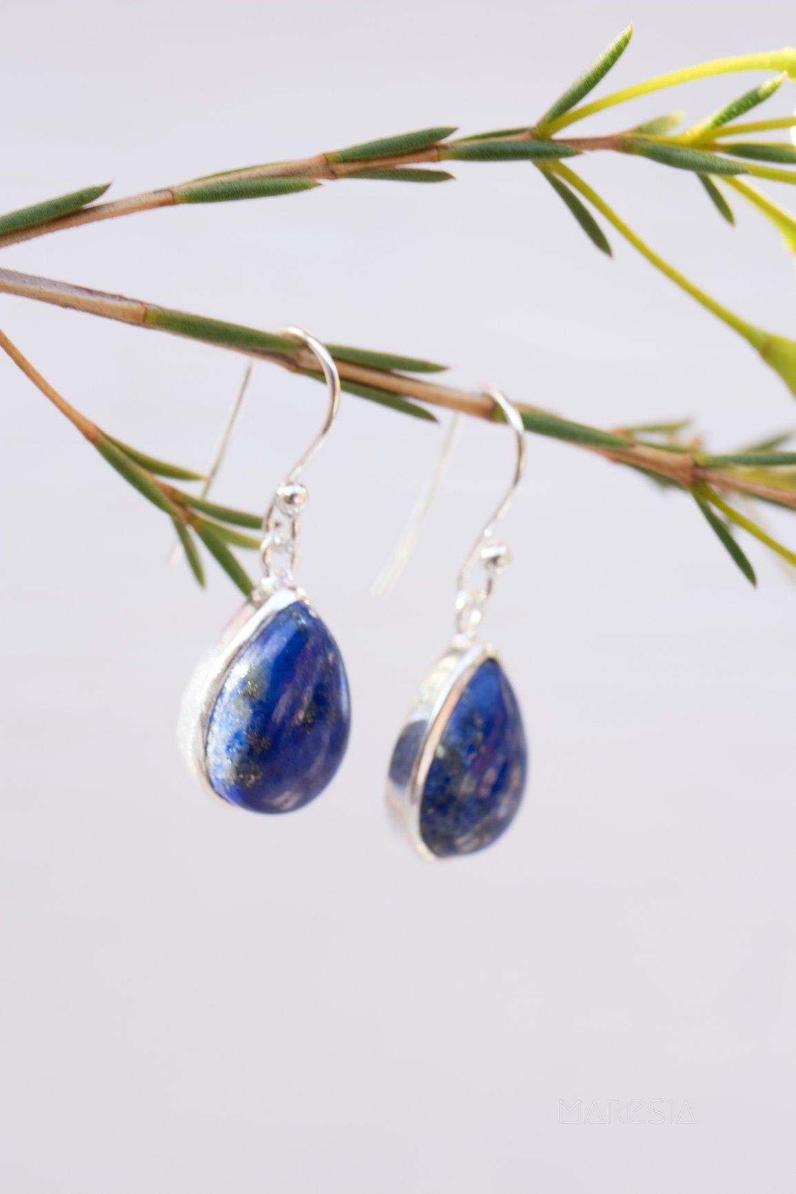 Lapis Lazuli Earrings ~ Sterling Silver 925  ~ ME141 - Maresia Jewelry