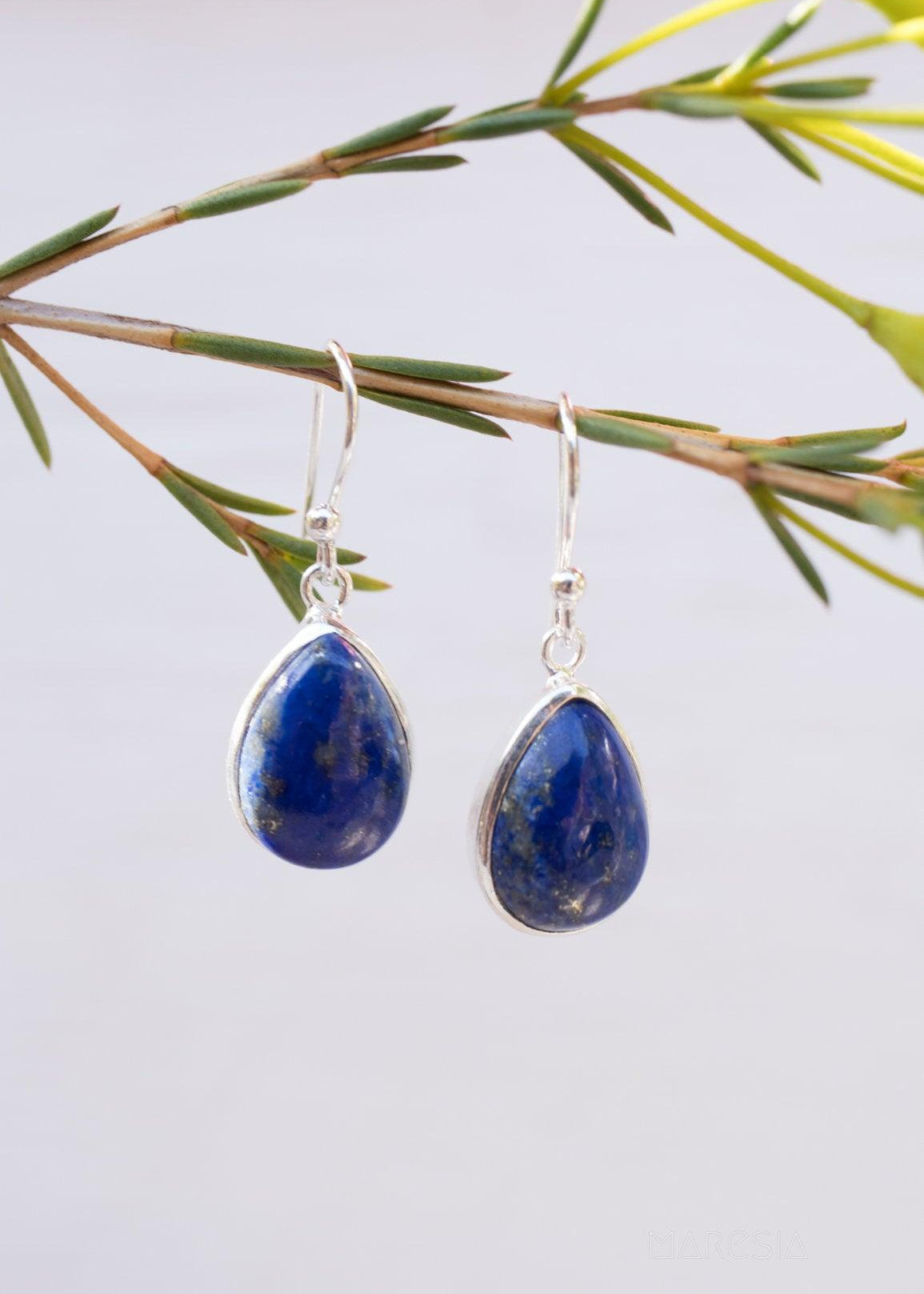 Lapis Lazuli Earrings ~ Sterling Silver 925  ~ ME141 - Maresia Jewelry