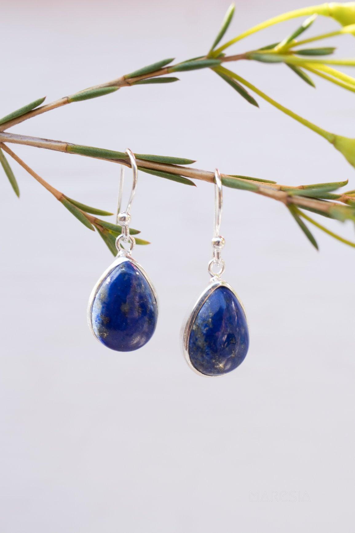 Lapis Lazuli Earrings ~ Sterling Silver 925  ~ ME141 - Maresia Jewelry