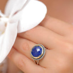 Lapis Lazuli Ring ~ Sterling Silver 925 and Gold Vermeil ~MR169 - Maresia Jewelry