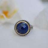 Lapis Lazuli Ring ~ Sterling Silver 925 and Gold Vermeil ~MR169 - Maresia Jewelry