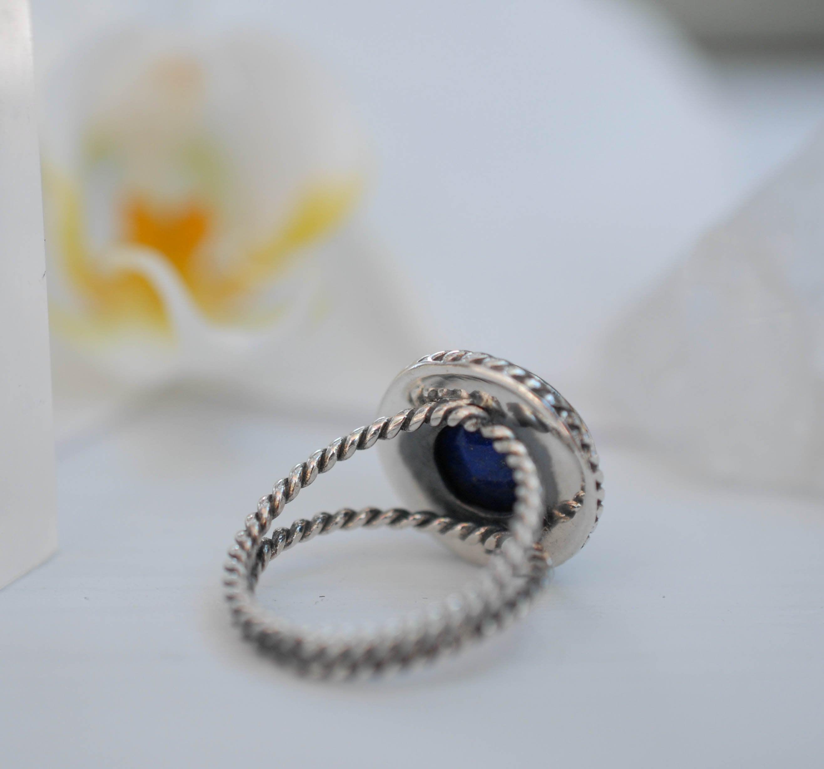 Lapis Lazuli Ring ~ Sterling Silver 925 and Gold Vermeil ~MR169 - Maresia Jewelry