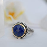 Lapis Lazuli Ring ~ Sterling Silver 925 and Gold Vermeil ~MR169 - Maresia Jewelry