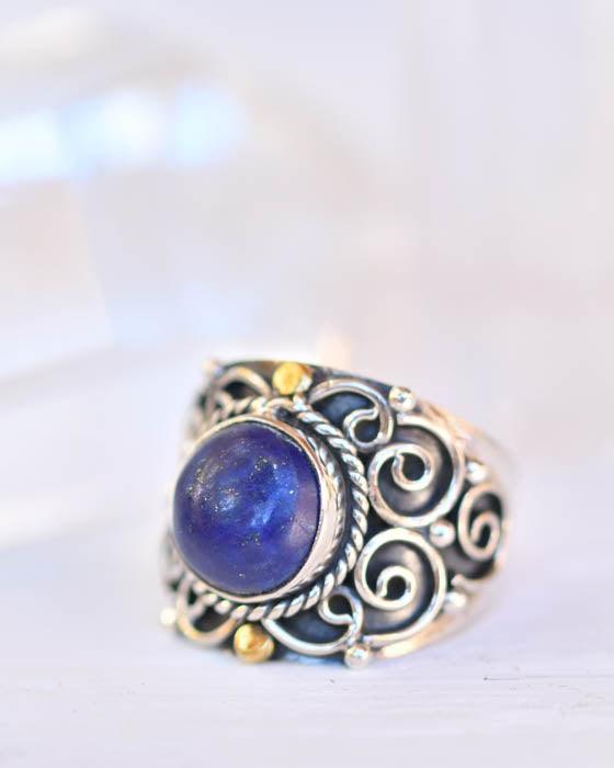 Lapis Lazuli Ring ~ Sterling Silver 925 ~ SMR151 - Maresia Jewelry