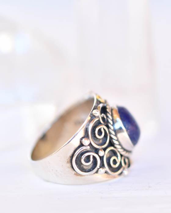 Lapis Lazuli Ring ~ Sterling Silver 925 ~ SMR151 - Maresia Jewelry
