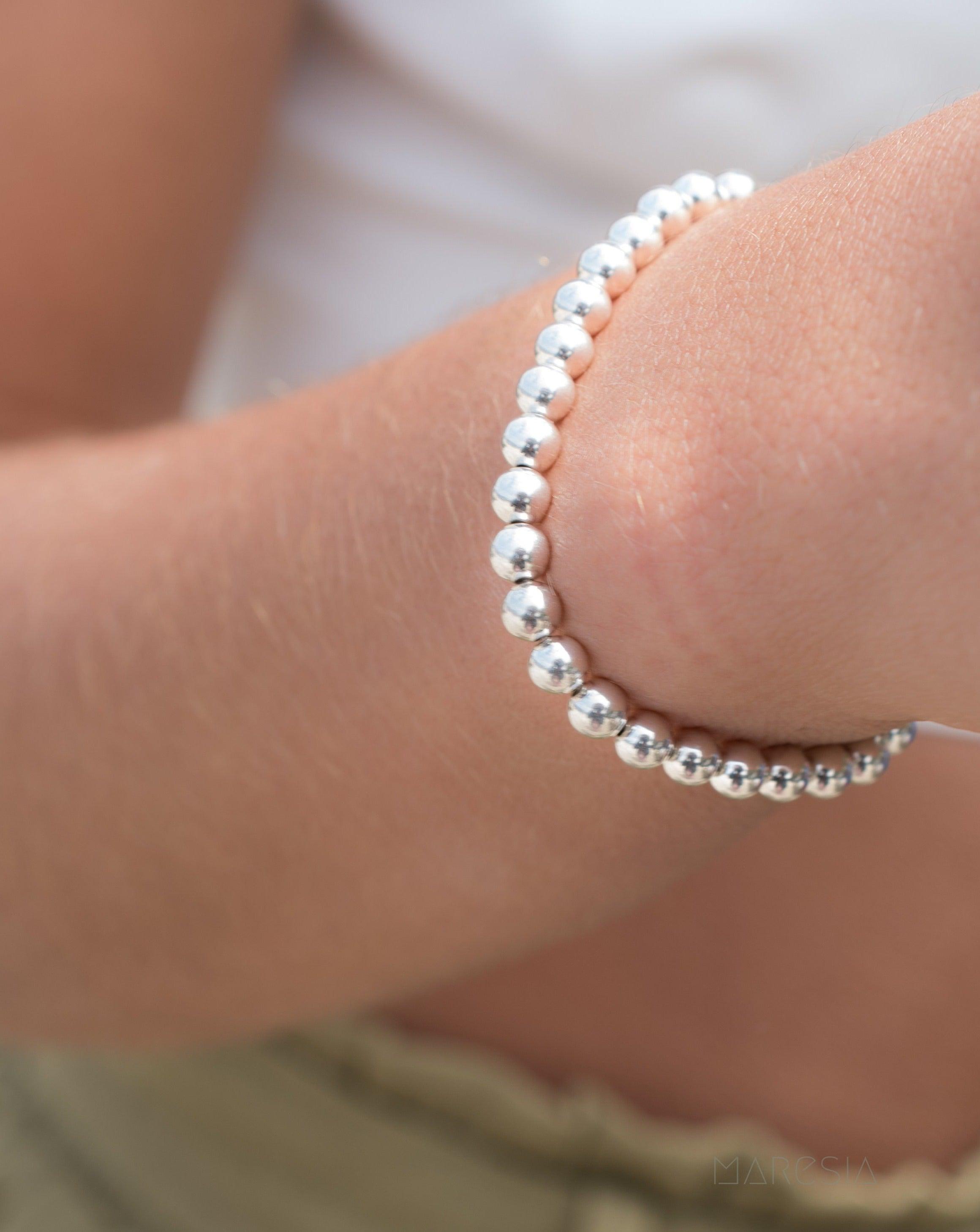 Large Beads Sterling Silver or Gold Filled Bracelet ~ MB010 - Maresia Jewelry