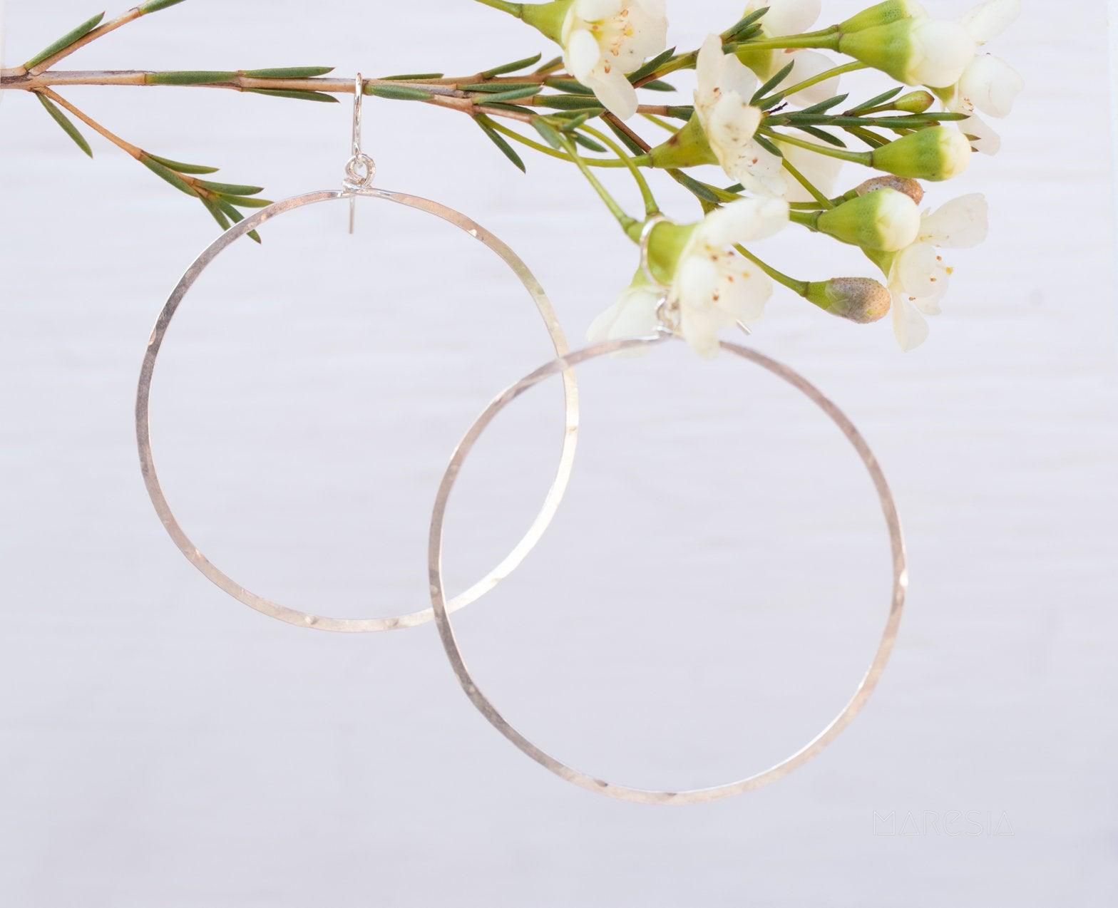 Large  Circle Earrings ~Sterling Silver 925~ ME129 - Maresia Jewelry