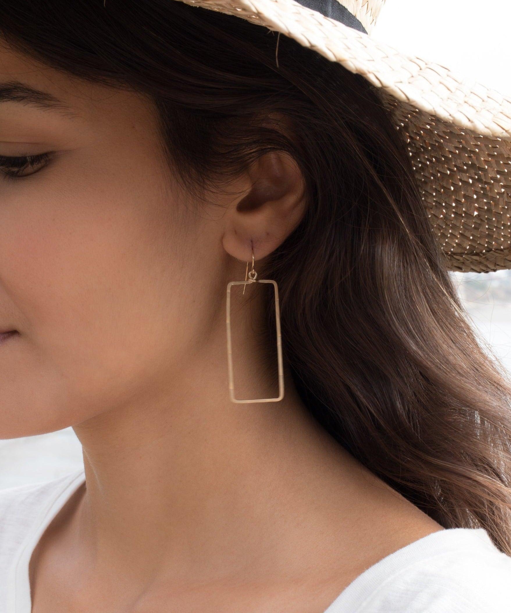 Large Rectangular Earrings ~ Sterling Silver 925 or Gold Filled~ ME100 - Maresia Jewelry