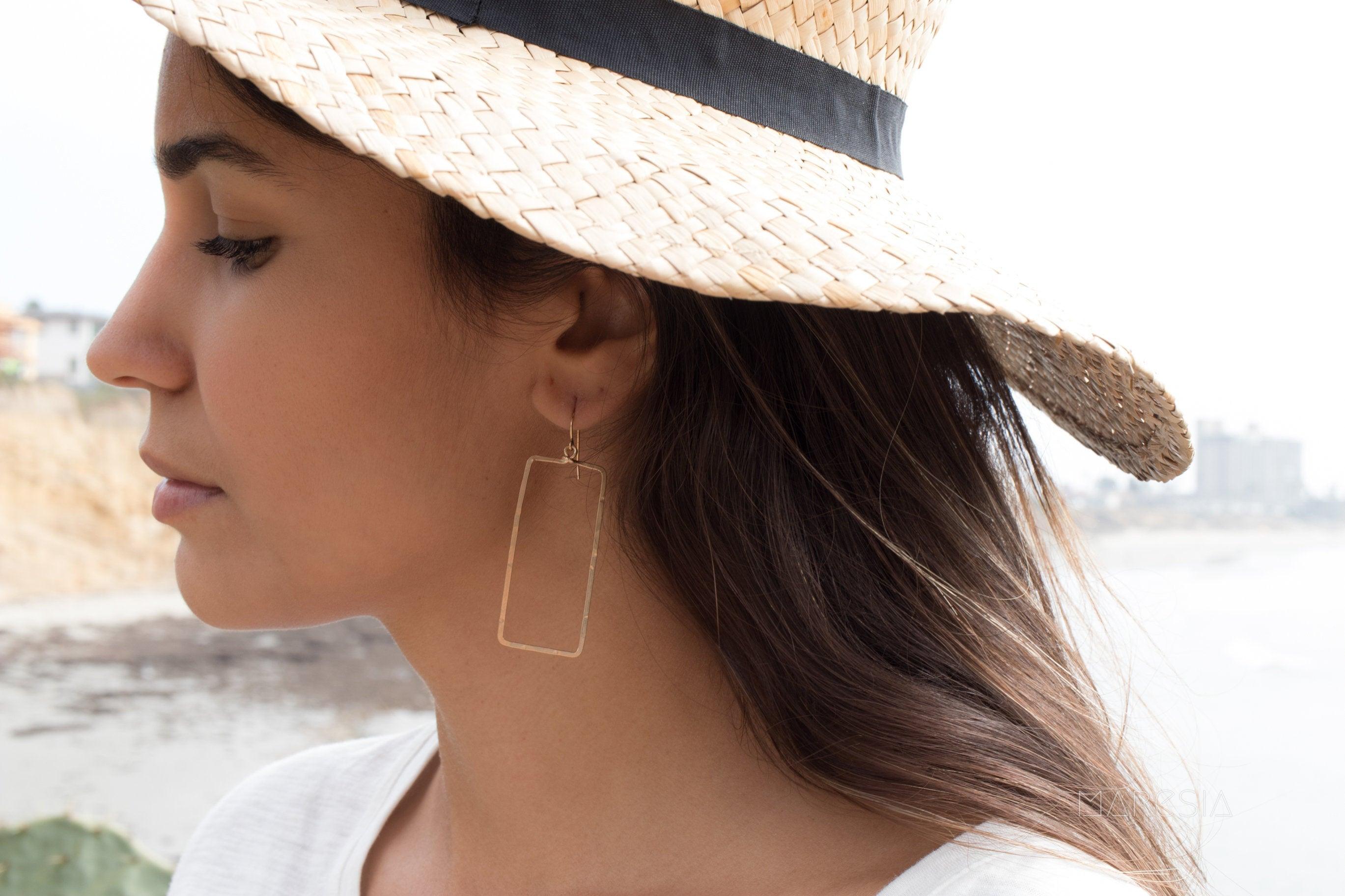 Large Rectangular Earrings ~ Sterling Silver 925 or Gold Filled~ ME100 - Maresia Jewelry