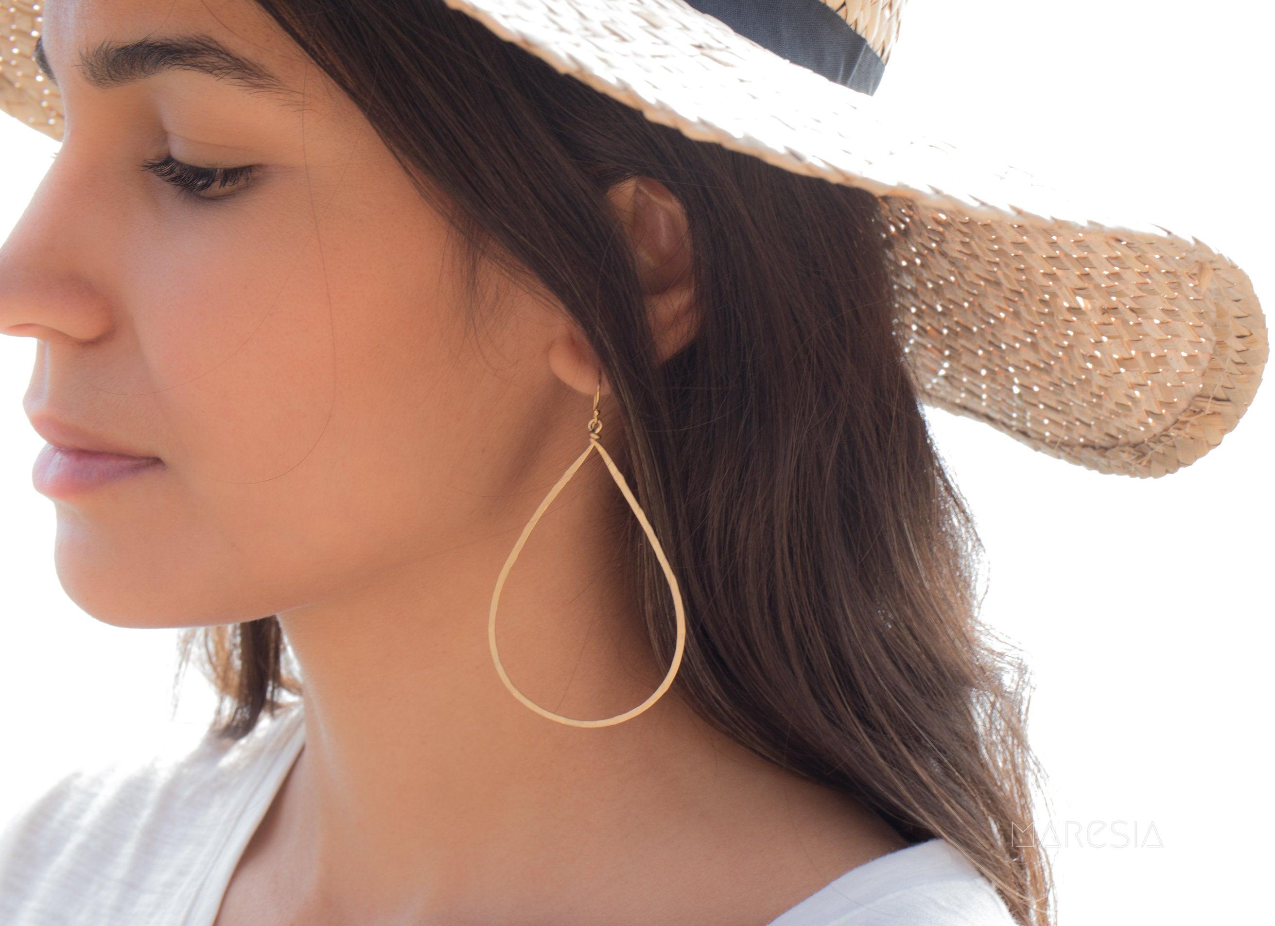 Large Tear Drop Earrings ~ Gold filled or Sterling Silver 925~ME099 - Maresia Jewelry