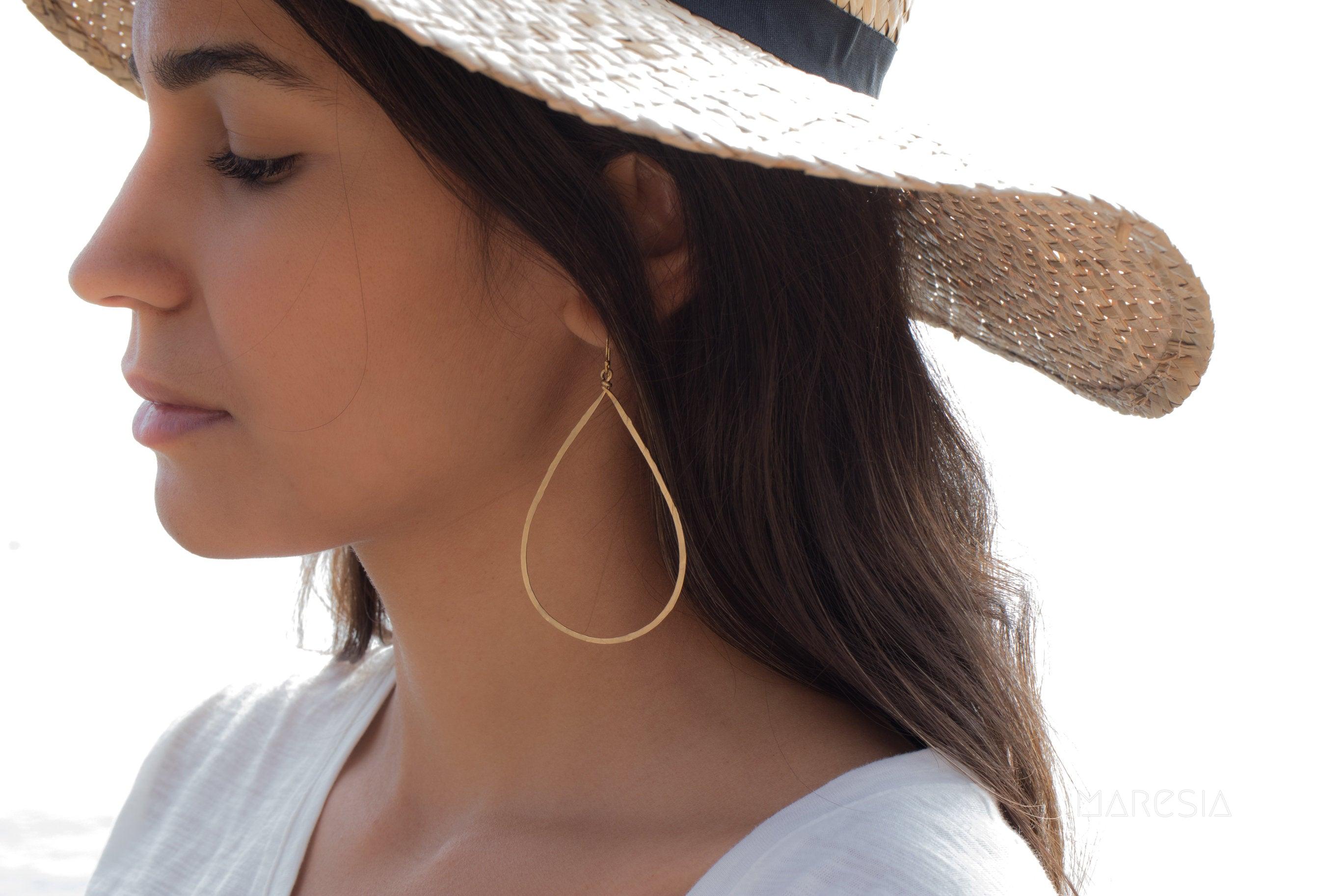 Large Tear Drop Earrings ~ Gold filled or Sterling Silver 925~ME099 - Maresia Jewelry