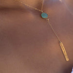 Lariat Hand Stamped Necklace ~ Sterling Silver 925 & Gold Filled - Maresia Jewelry