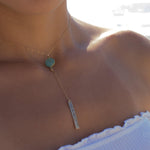 Lariat Hand Stamped Necklace ~ Sterling Silver 925 & Gold Filled - Maresia Jewelry