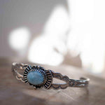 Larimar Adjustable Small wrist Bracelet ~ Sterling Silver 925~Handmade~Hippie ~Bohemian~Jewelry ~Gift For Her ~Gemstone ~Body~MB057