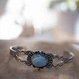 Larimar Adjustable Small wrist Bracelet ~ Sterling Silver 925~Handmade~Hippie ~Bohemian~Jewelry ~Gift For Her ~Gemstone ~Body~MB057