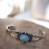 Larimar Adjustable Small wrist Bracelet ~ Sterling Silver 925~Handmade~Hippie ~Bohemian~Jewelry ~Gift For Her ~Gemstone ~Body~MB057