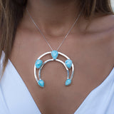 Larimar Necklace ~ Sterling Silver 925 ~ MN003A - Maresia Jewelry