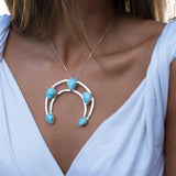 Larimar Necklace ~ Sterling Silver 925 ~ MN003A - Maresia Jewelry