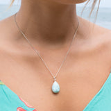 Larimar Necklace ~ Tear Drop ~ Sterling Silver ~Minimalist ~Delicate ~Layered ~ Pendant ~ Necklace ~ Charm MN012