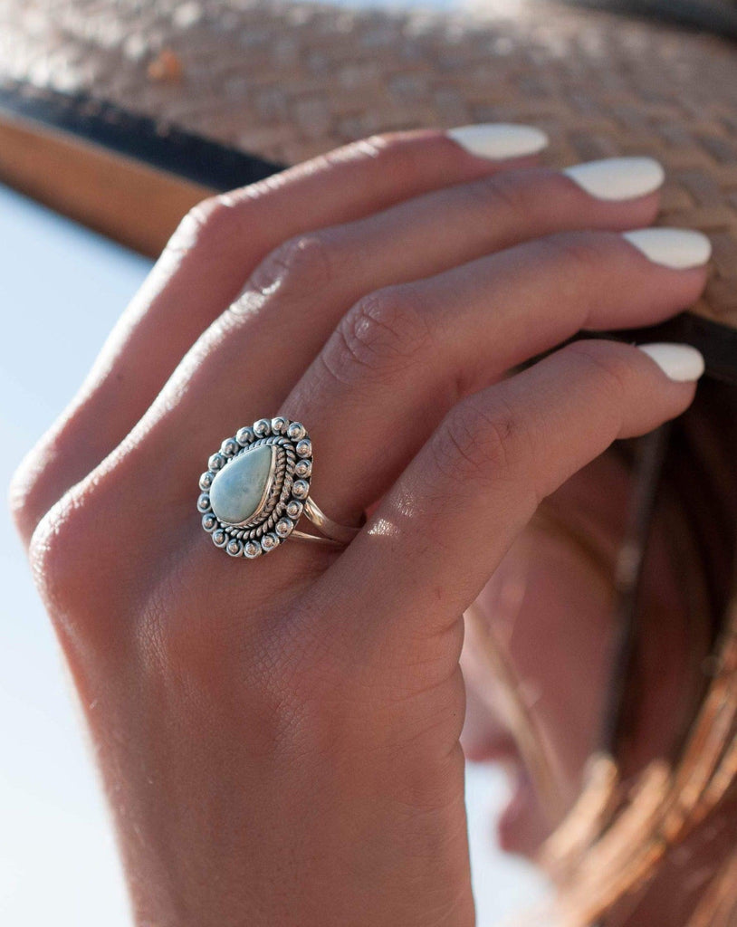 Larimar Ring ~ Sterling Silver 925~MR020 - Maresia Jewelry