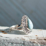 Larimar Ring ~ Sterling Silver 925~MR020 - Maresia Jewelry