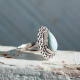 Larimar Ring ~ Sterling Silver 925~MR020 - Maresia Jewelry