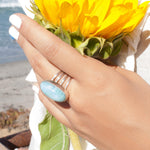 Larimar Ring ~ Sterling Silver 925~MR065 - Maresia Jewelry
