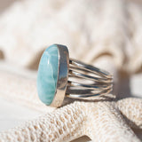 Larimar Ring ~ Sterling Silver 925~MR065 - Maresia Jewelry