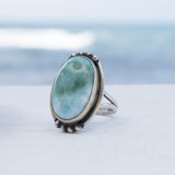 Larimar Ring ~ Sterling Silver 925~MR195 - Maresia Jewelry