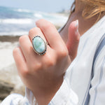 Larimar Ring ~ Sterling Silver 925~MR195 - Maresia Jewelry
