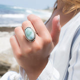 Larimar Ring ~ Sterling Silver 925~MR195 - Maresia Jewelry