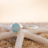 Larimar Ring ~ Delicate ~ Sterling Silver 925~ Handmade ~ Gemstone~Statement ~Everyday~ Hippie~Bohemian~Stackable MR236