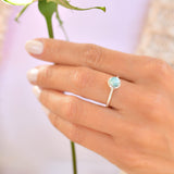 Larimar Ring ~ Delicate ~ Sterling Silver 925~ Handmade ~ Gemstone~Statement ~Everyday~ Hippie~Bohemian~Stackable MR236