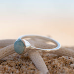 Larimar Ring ~ Delicate ~ Sterling Silver 925~ Handmade ~ Gemstone~Statement ~Everyday~ Hippie~Bohemian~Stackable MR236