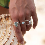 Larimar Ring ~ Delicate ~ Sterling Silver 925~ Handmade ~ Gemstone~Statement ~Everyday~ Hippie~Bohemian~Stackable MR236