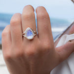 Laura Moonstone Ring ~ Sterling Silver 925 ~MR200 - Maresia Jewelry