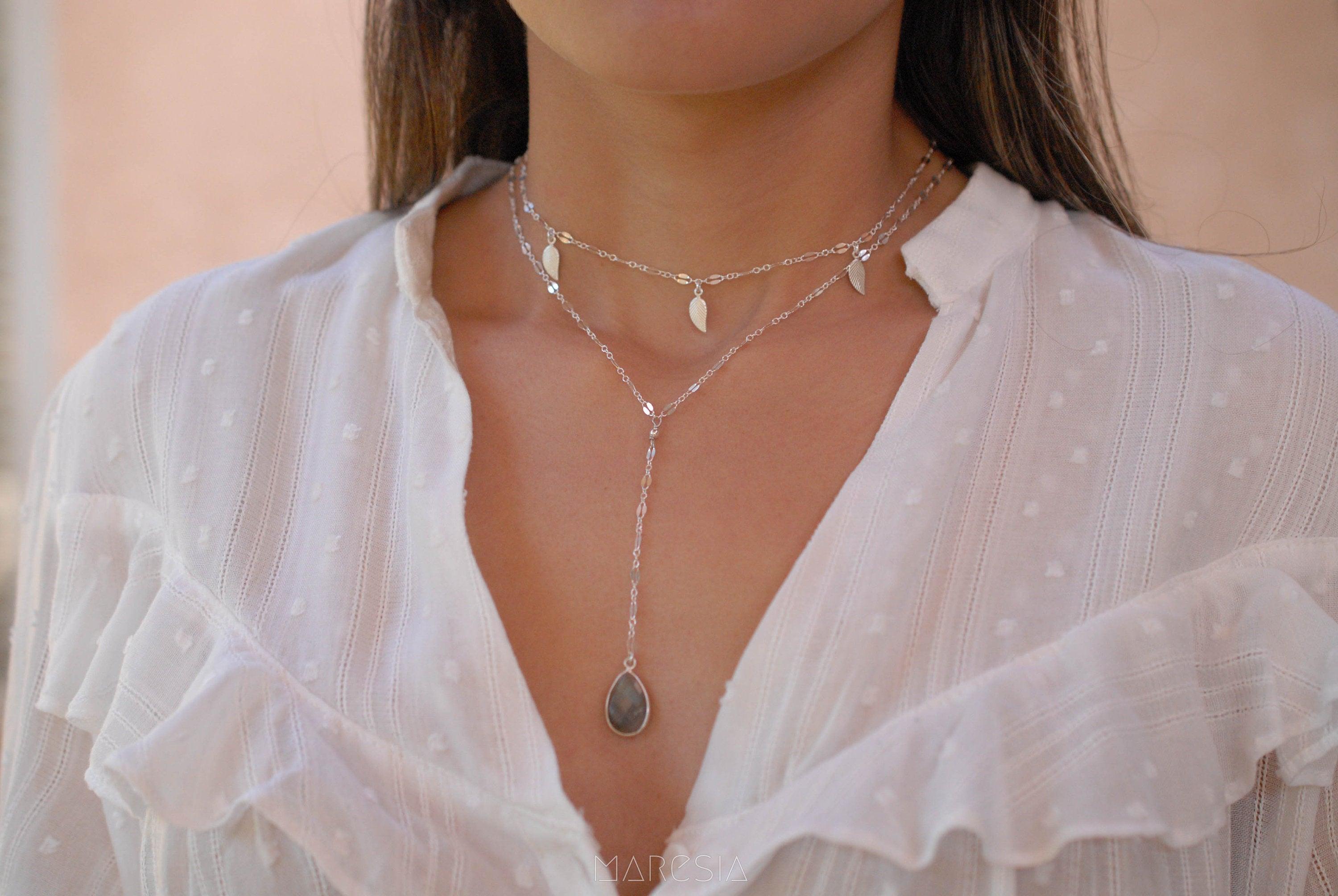 Leaf Choker ~ Sterling Silver 925 or Gold Filled - Maresia Jewelry