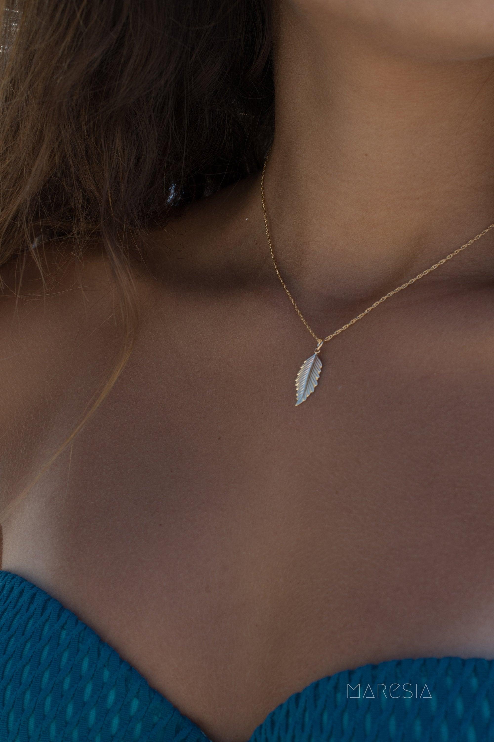 Leaf Gold Filled Necklace ~ Layered ~ Jewelry ~ Gift For Her ~ Minimalist~ Handmade ~ Everyday ~ Delicate ~ Simple MN026