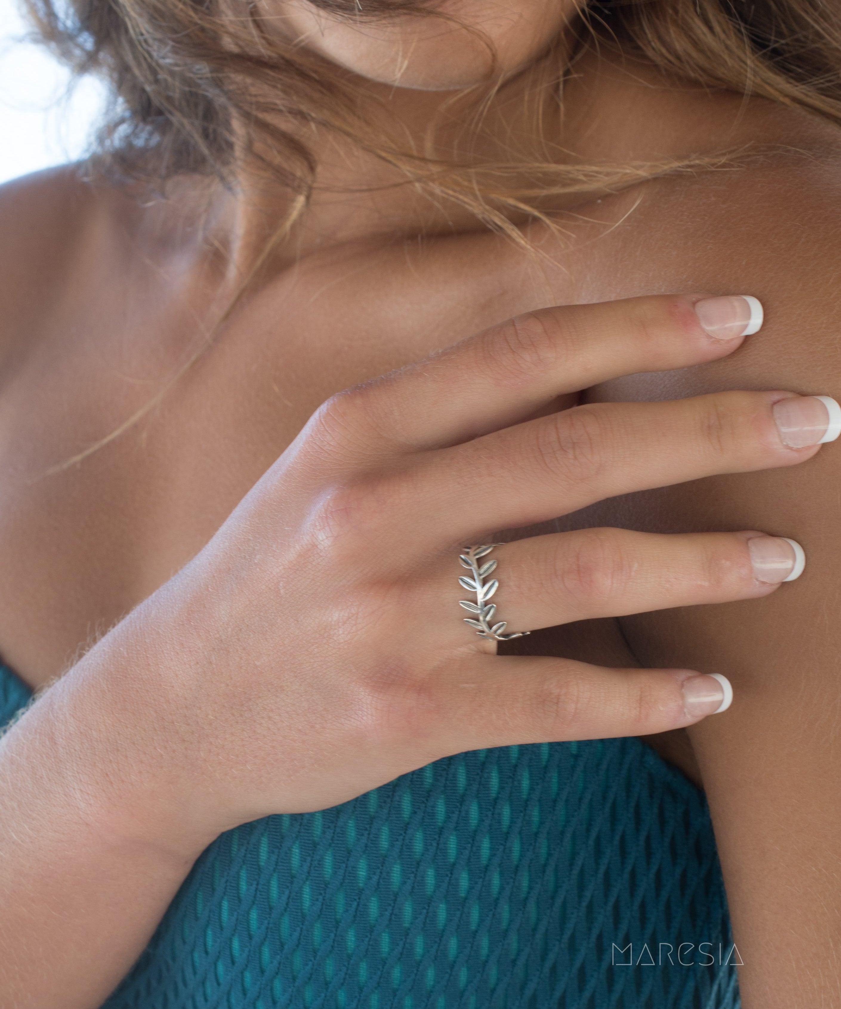 Leaf Ring~ Sterling Silver 925~ SMR031 - Maresia Jewelry