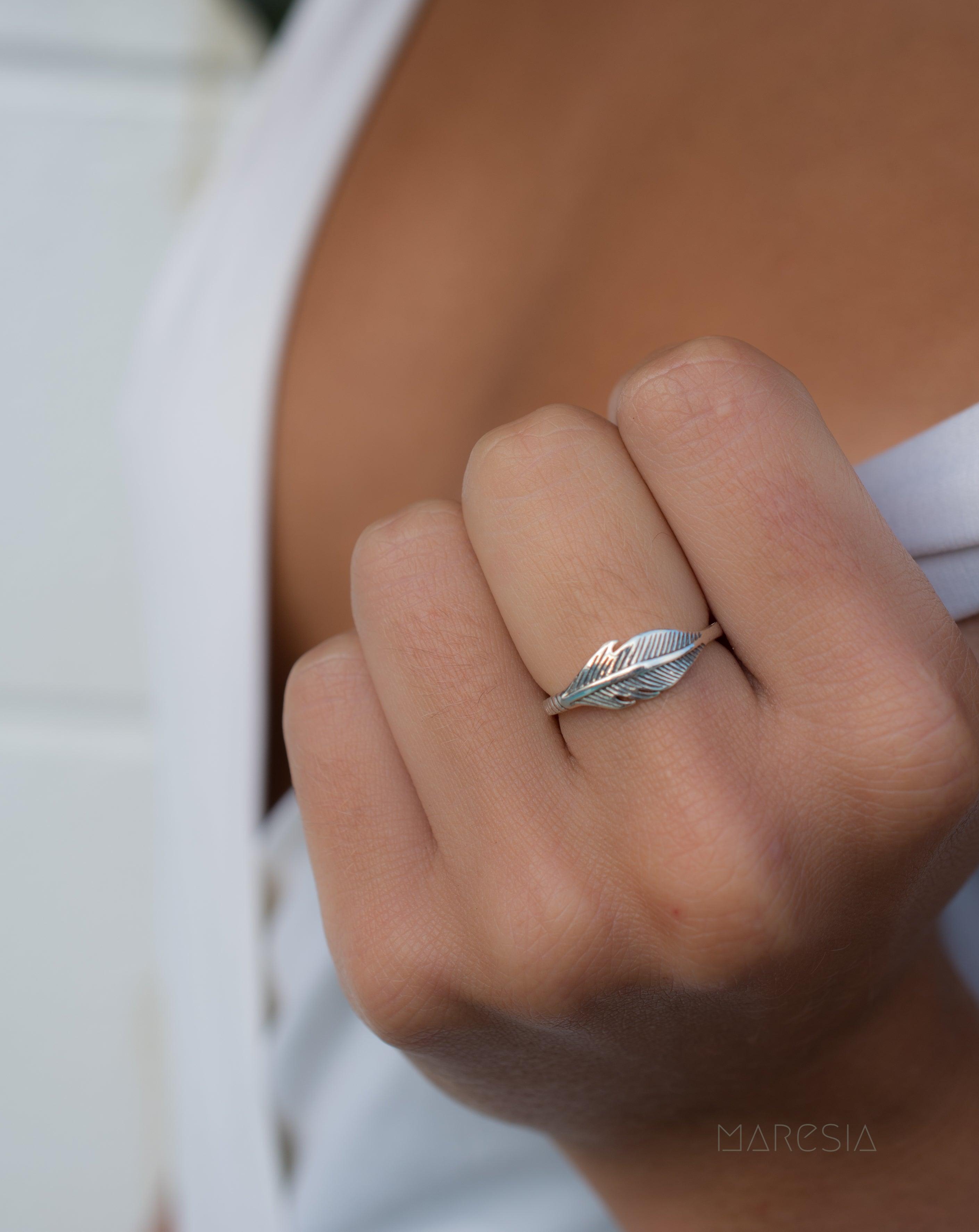 Leaf Ring~ Sterling Silver 925~ SMR057 - Maresia Jewelry