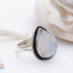 Moonstone Leaf Sculped accent~ Sterling Silver 925 ~ Handmade ~ Gemstone ~Statement Tear Drop stone ~ Hippie ~Bohemian~June Birthstone~MR248