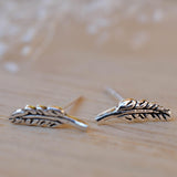 Leaf Stud Earrings ~ Sterling silver 925 ~ SME076 - Maresia Jewelry