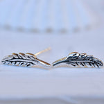 Leaf Stud Earrings ~ Sterling silver 925 ~ SME076 - Maresia Jewelry